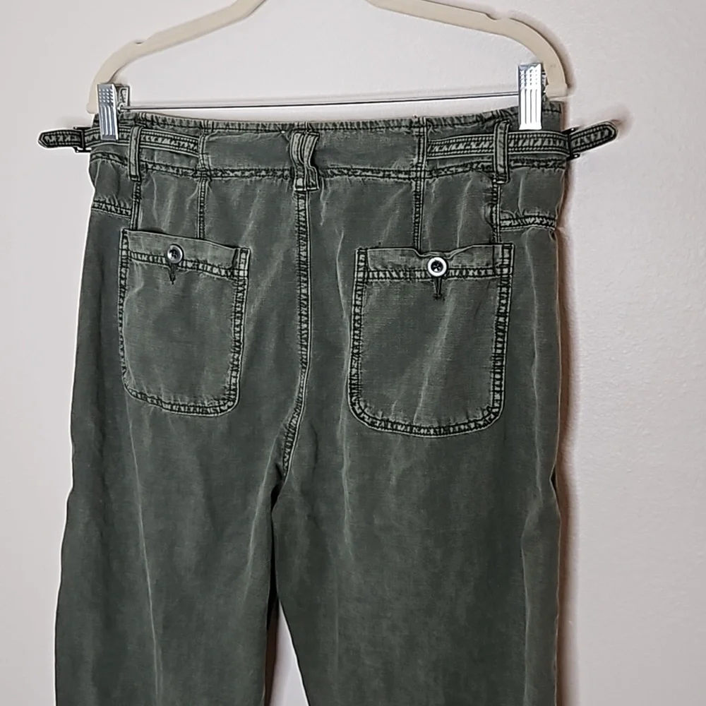 FREE PEOPLE Compass Star Cotton Green Trousers Size 12 - Picture 6 of 13